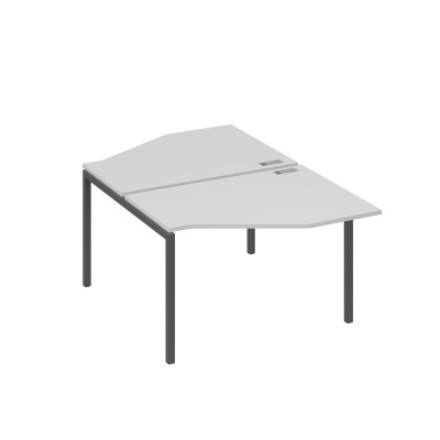 Рабочая станция каркас DUE (2х120) с эргономичными столами Техно серый / металлокаркас антрацит А4 А2 186 СЕ