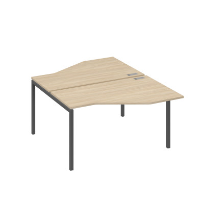 Рабочая станция (2х140) со столами Техно каркас DUE дуб скандинавский / металлокаркас антрацит А4 А2 187 ДК