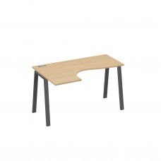 Стол эргономичный "Классика" на металлокаркасе TRE левый натуральный дуб / металлокаркас антрацит А4 А3 033 НД