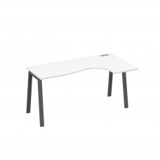 Стол на металлокаркасе TRE эргономичный "Классика" правый белый премиум / металлокаркас антрацит А4 А3 036 БП