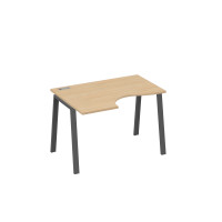 Стол "Классика" на металлокаркасе TRE левый эргономичный натуральный дуб / металлокаркас антрацит А4 А3 041 НД