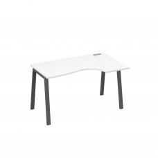 Стол на металлокаркасе TRE эргономичный правый "Классика" белый премиум / металлокаркас антрацит А4 А3 044 БП