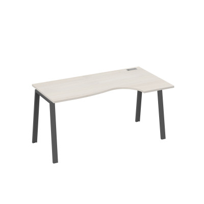 Стол эргономичный правый "Классика" на металлокаркасе TRE дуб / металлокаркас антрацит А4 А3 046 ДШ