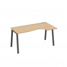 Стол эргономичный правый "Классика" на металлокаркасе TRE натуральный дуб / металлокаркас антрацит А4 А3 046 НД