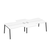 Рабочая станция из столов (4х160) Классика каркас TRE белый премиум / металлокаркас антрацит А4 А3 182-2 БП