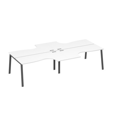 Рабочая станция из столов (4х160) Классика каркас TRE белый премиум / металлокаркас антрацит А4 А3 182-2 БП