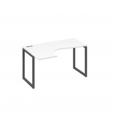 Стол левый "Классика" эргономичный металлокаркас QUATTRO белый премиум / металлокаркас антрацит А4 А4 033 БП