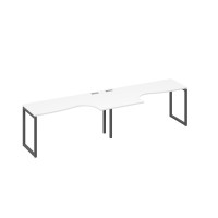 Рабочая станция металлокаркас QUATTRO (2х160) столы Классика белый премиум / металлокаркас антрацит А4 А4 035-2 БП