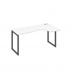 Стол правый "Классика" эргономичный на металлокаркасе QUATTRO белый премиум / металлокаркас антрацит А4 А4 036 БП