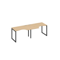 Рабочая станция столы Классика каркас QUATTRO (2х120) натуральный дуб / металлокаркас антрацит А4 А4 041-2 НД