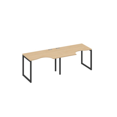Рабочая станция столы Классика каркас QUATTRO (2х120) натуральный дуб / металлокаркас антрацит А4 А4 041-2 НД