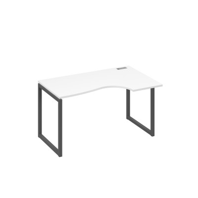 Стол правый "Классика" эргономичный на металлокаркасе QUATTRO белый премиум / металлокаркас антрацит А4 А4 044 БП