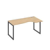 Стол эргономичный правый "Классика" на металлокаркасе QUATTRO натуральный дуб / металлокаркас антрацит А4 А4 046 НД