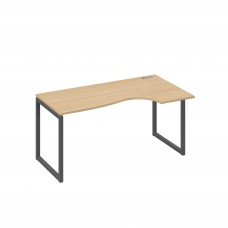 Стол эргономичный правый "Классика" на металлокаркасе QUATTRO натуральный дуб / металлокаркас антрацит А4 А4 046 НД
