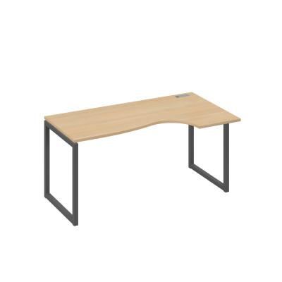 Стол эргономичный правый "Классика" на металлокаркасе QUATTRO натуральный дуб / металлокаркас антрацит А4 А4 046 НД