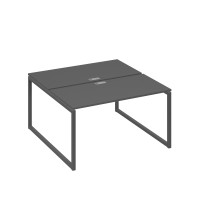 Рабочая станция 2х140 на опорах QUATTRO антрацит премиум / металлокаркас антрацит А4 А4 174 АР