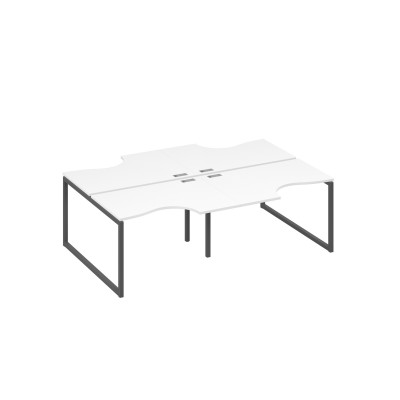Рабочая станция столы (4х120) Классика опоры QUATTRO белый премиум / металлокаркас антрацит А4 А4 183-2 БП