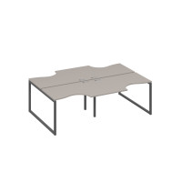 Рабочая станция столы (4х120) Классика опоры QUATTRO мокко премиум / металлокаркас антрацит А4 А4 183-2 МП