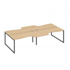 Рабочая станция QUATTRO (4х160) столы Классика натуральный дуб / металлокаркас антрацит А4 А4 185-2 НД