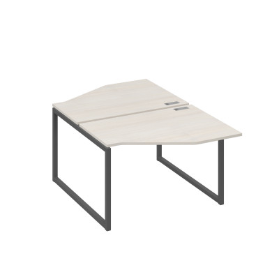 Станция каркас QUATTRO столы (2х120) эргономичные Техно дуб / металлокаркас антрацит А4 А4 186 ДШ