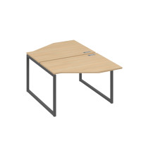 Станция каркас QUATTRO столы (2х120) эргономичные Техно натуральный дуб / металлокаркас антрацит А4 А4 186 НД