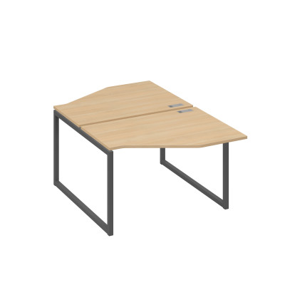 Станция каркас QUATTRO столы (2х120) эргономичные Техно натуральный дуб / металлокаркас антрацит А4 А4 186 НД