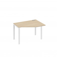 Стол эргономичный правый "Техно" на металлокаркасе UNO дуб скандинавский / металлокаркас белый А4 Б1 052 ДК