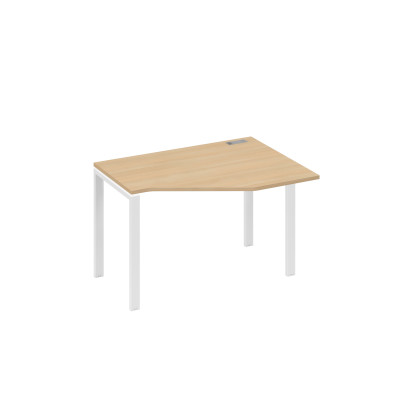 Стол эргономичный правый "Техно" на металлокаркасе UNO натуральный дуб / металлокаркас белый А4 Б1 052 НД
