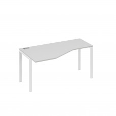 Стол левый "Техно" эргономичный на металлокаркасе UNO серый / металлокаркас белый А4 Б1 055 СЕ