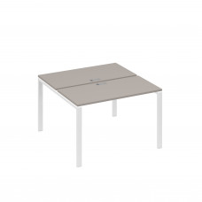 Станция 2х120 рабочая с металлокаркасом UNO мокко премиум / металлокаркас белый А4 Б1 170 МП