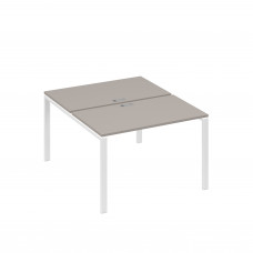 Рабочая станция на металлокаркасе UNO (2х120) мокко премиум / металлокаркас белый А4 Б1 173 МП