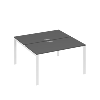 Рабочая станция на металлокаркасе UNO (2х140) антрацит премиум / металлокаркас белый А4 Б1 174 АР