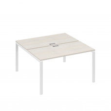 Рабочая станция на металлокаркасе UNO (2х140) дуб / металлокаркас белый А4 Б1 174 ДШ