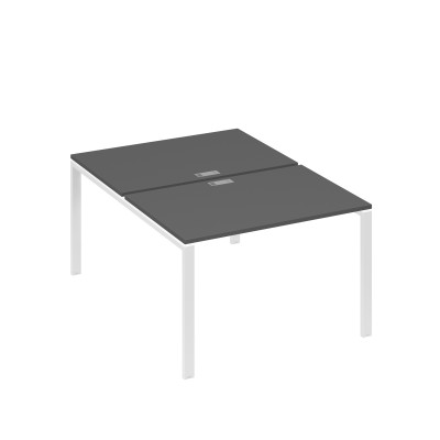 Станция рабочая 2х120 на металлокаркасе UNO антрацит премиум / металлокаркас белый А4 Б1 176 АР