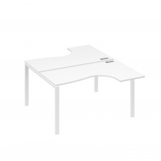 Рабочая станция (2х140) опоры UNO столы Классика белый премиум / металлокаркас белый А4 Б1 181 БП
