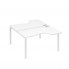 Рабочая станция (2х140) каркас UNO со столами Классика белый премиум / металлокаркас белый А4 Б1 184 БП