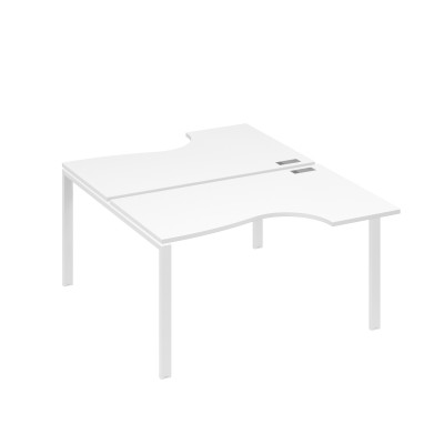 Рабочая станция (2х140) каркас UNO со столами Классика белый премиум / металлокаркас белый А4 Б1 184 БП