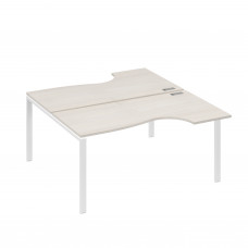 Станция на каркасе UNO (2х160) столы Классика дуб / металлокаркас белый А4 Б1 185 ДШ