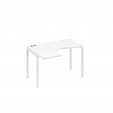 Стол левый "Классика" эргономичный на металлокаркасе DUE белый премиум / металлокаркас белый А4 Б2 031 БП