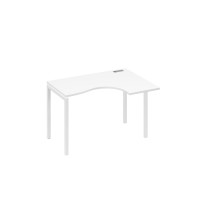 Стол "Классика" на металлокаркасе DUE эргономичный правый белый премиум / металлокаркас белый А4 Б2 032 БП