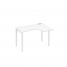 Стол "Классика" на металлокаркасе DUE эргономичный правый белый премиум / металлокаркас белый А4 Б2 032 БП