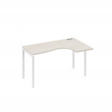Стол правый "Классика" на металлокаркасе DUE эргономичный дуб / металлокаркас белый А4 Б2 034 ДШ