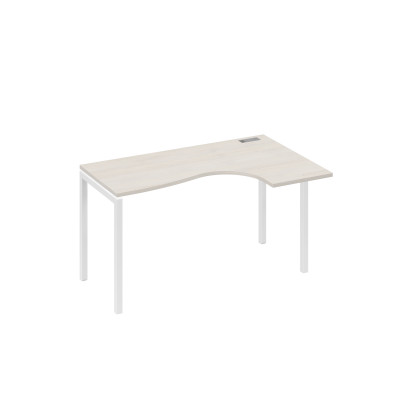 Стол правый "Классика" на металлокаркасе DUE эргономичный дуб / металлокаркас белый А4 Б2 034 ДШ