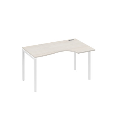 Стол на металлокаркасе DUE "Классика" эргономичный правый дуб / металлокаркас белый А4 Б2 044 ДШ