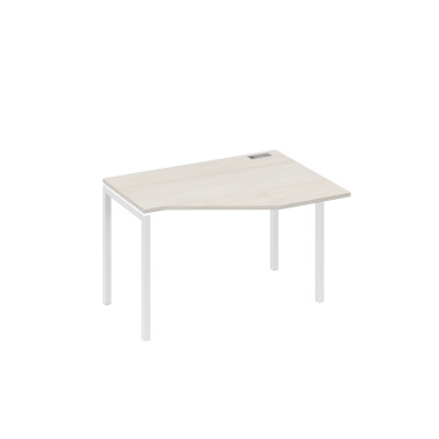 Стол правый "Техно" эргономичный на металлокаркасе DUE дуб / металлокаркас белый А4 Б2 052 ДШ