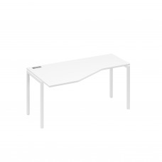 Стол эргономичный левый "Техно"на металлокаркасе DUE белый премиум / металлокаркас белый А4 Б2 055 БП