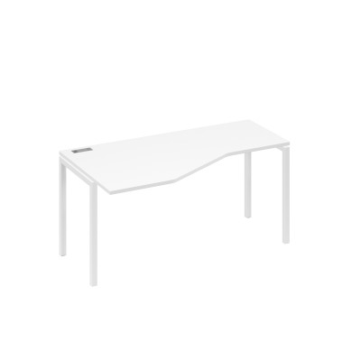 Стол эргономичный левый "Техно"на металлокаркасе DUE белый премиум / металлокаркас белый А4 Б2 055 БП