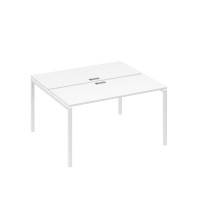 Рабочая станция на опорах DUE (2х140) белый премиум / металлокаркас белый А4 Б2 171 БП