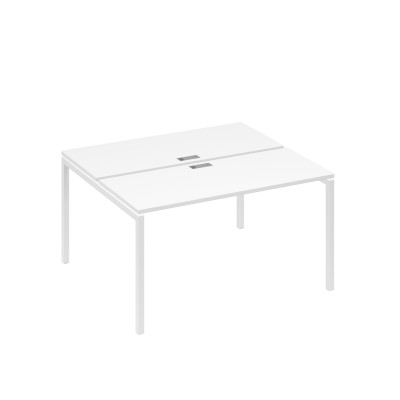 Рабочая станция на опорах DUE (2х140) белый премиум / металлокаркас белый А4 Б2 171 БП