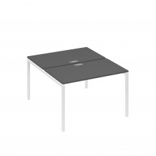 Рабочая станция на металлокаркасе DUE (2х120) антрацит премиум / металлокаркас белый А4 Б2 173 АР